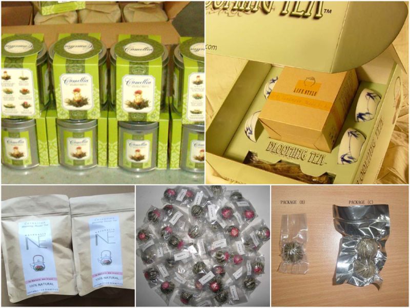 Chinese Handmade Artistic Tea, Blossom Tea, Flowering Tea, Blooming Tea Balls with Customized Gift Package (BT002)