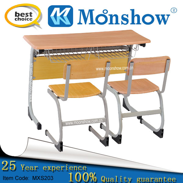 Double School Moulded Board Desk and Chair