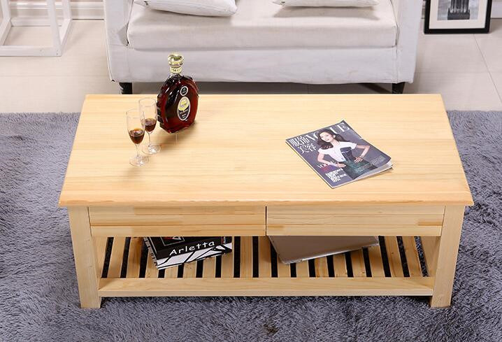 Solid Pine Wood Desk Modern Desk Living Room Desk Tea Table Fashion Tea Table Drawers Tea Table (M-X2036)