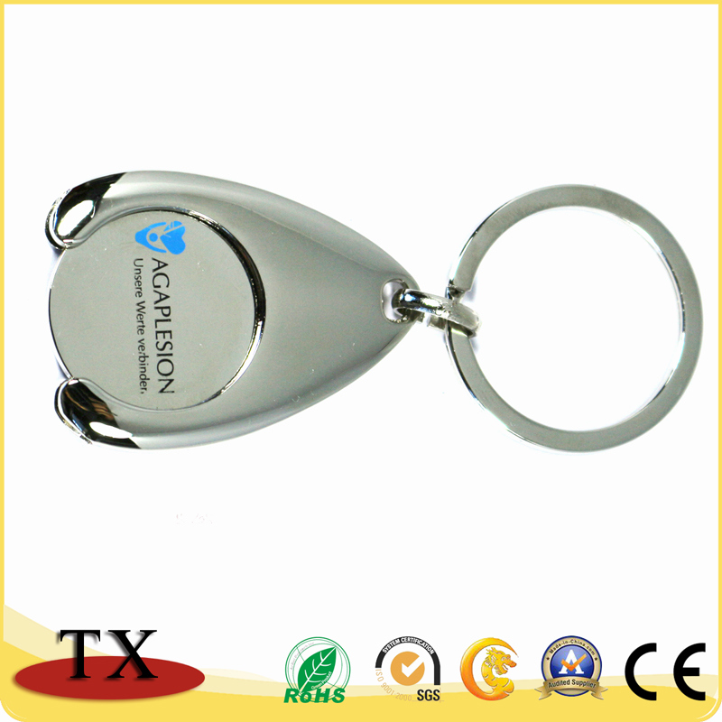 Personalized Zinc Alloy Metal Trolley Token Coin Key Chain