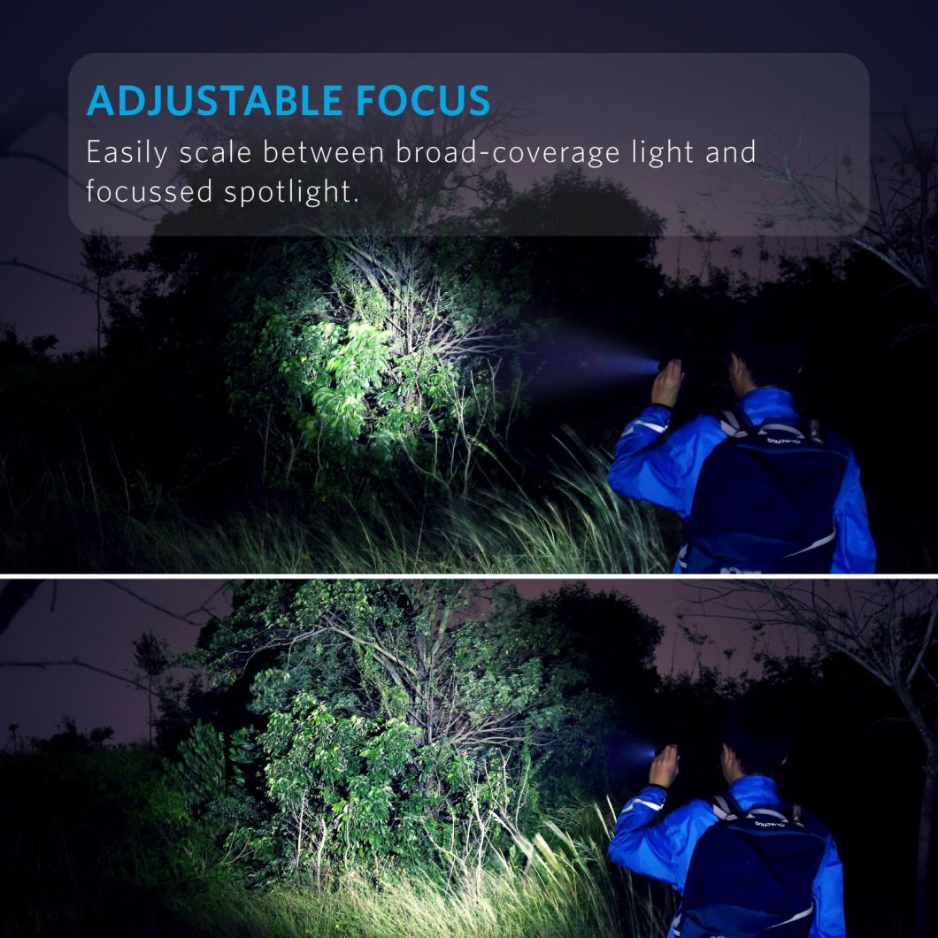 5 Light Modes IP65 Super Bright Zoomable Rechargeable Tactical LED Flashlight