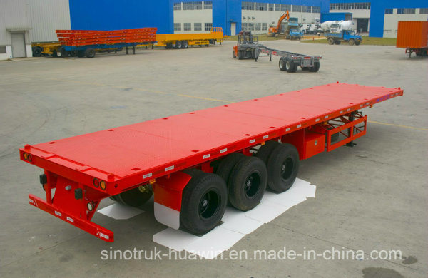 Sinotruk Huawin Flatbed Container Semi Trailer 3 Axle