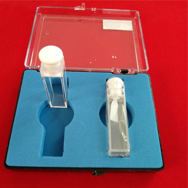 Fluorimeter Quartz Cell Cuvette with Teflon Stopper for Spectrophotometers