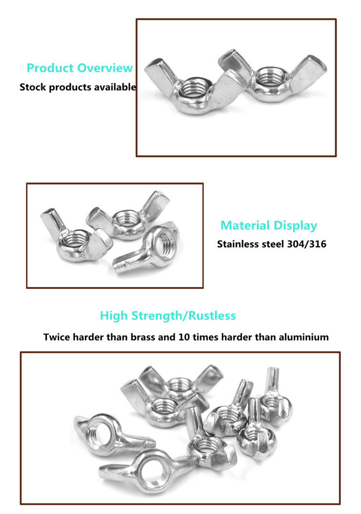 DIN315 M6 M8 Stainless Steel Wing Nuts
