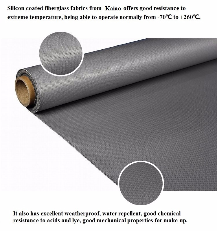 0.85mm Anti Corrosion Silicon Fabric Silicon Coated Fiberglass Fabric