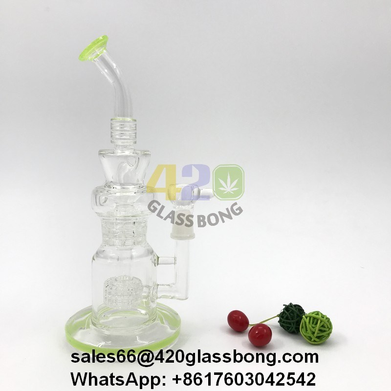 Heady Glass Pipe/Waterpipe/Crafts with Double Tyre Perc Headshop First Choice