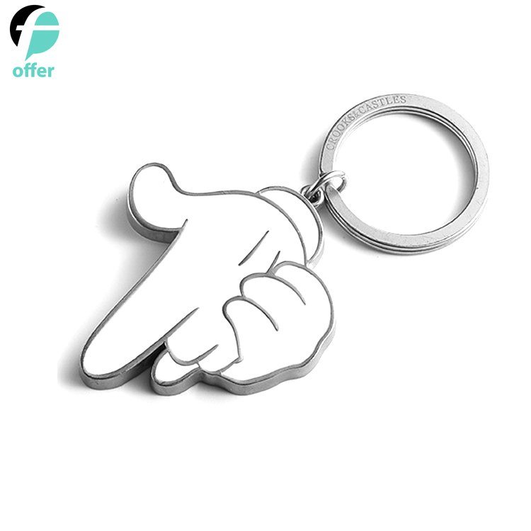 Custom Zinc Alloy Cartoon Phone Man Car Pistol Keychain