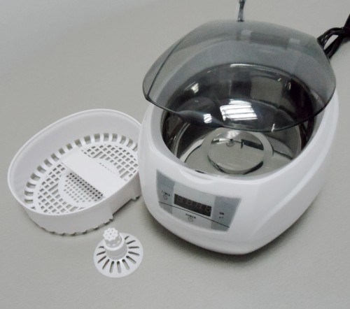 750ml Mini Electric Plastic Ultrasonic Cleaner for CD Record Disks Washing (JP-900S)