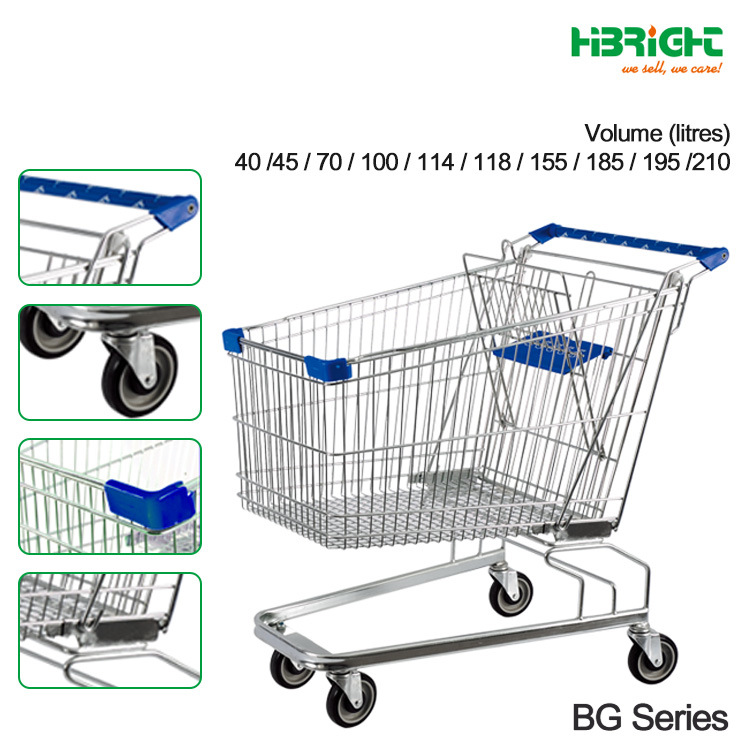 Retail Store Best Quality Shopping Trolley and Coin Lock