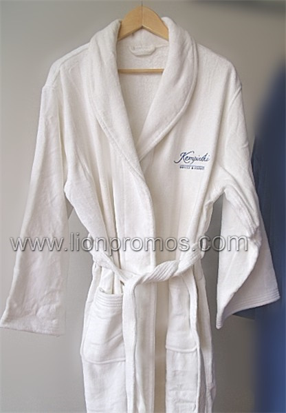 Customized Logo Embroidery Hotel Terry Material Cotton Bathrobe