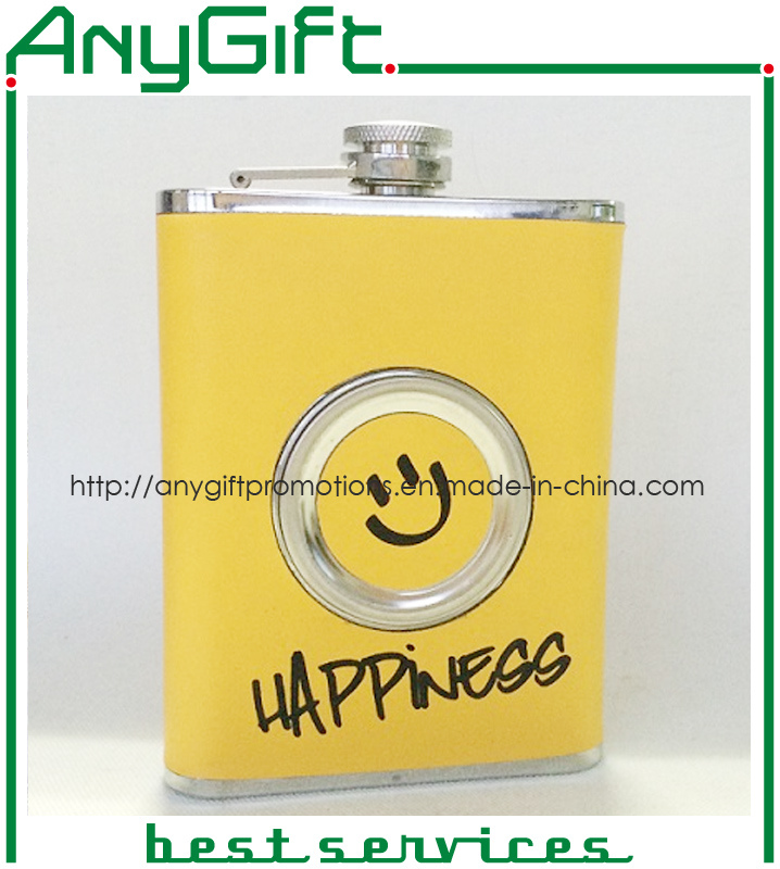 Stainless Hip Flask with Folding Glass with Customized Logo 02