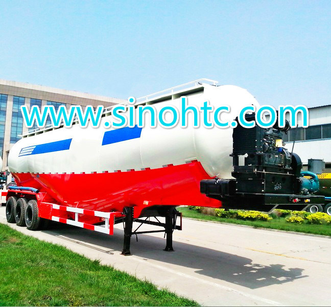 China heavy truck trailer/ 55cbm Cement Tanker Semitrailer