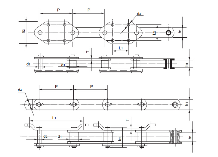 Steel Roller Conveyor Bucket Chain for Elevator