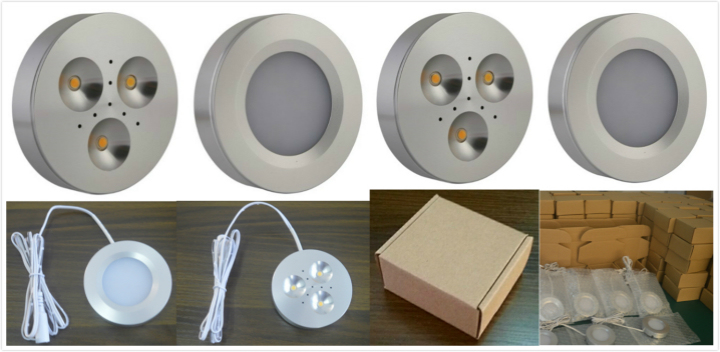 Round 3W LED Cabinet Light with Ce SAA UL Certificate