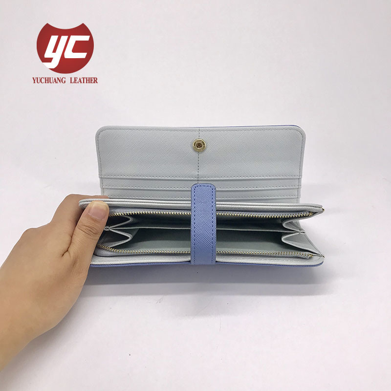 2018 Hot Sale Simple Style Women Wallet Saffiano Wallet Zip Wallet