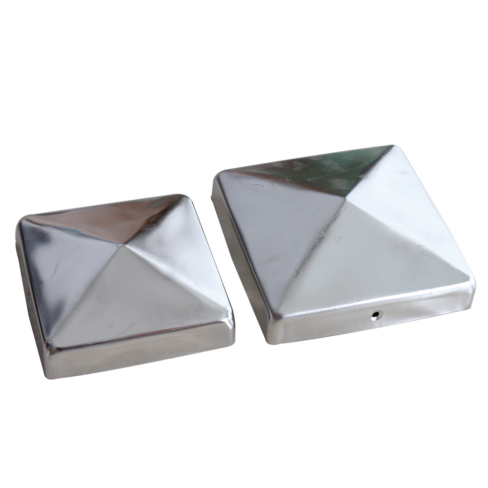 Decorated Stainless Steel Metal Square Post Caps