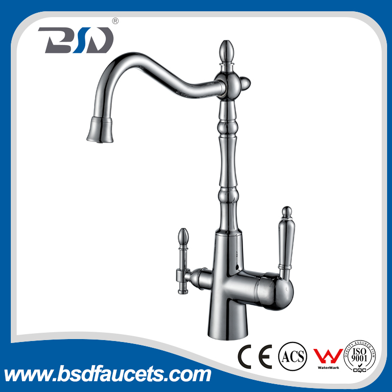 Brass Kitchen Three 3 Way Mixer Taps Pure Water Faucet