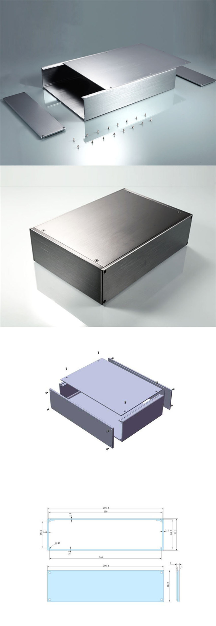 T Slot Track Aluminum Extruded Enclosure Shapes Suppliers 256*70.2-D