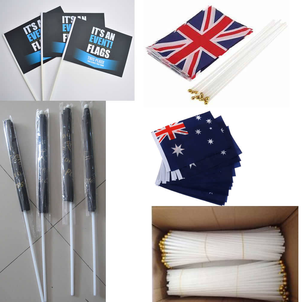 Paper PVC Polyester Sweden Waving Hand Flag with Wooden Pole