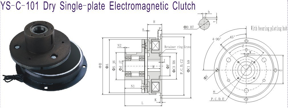 12nm Ys-C-1.2-101 Dry Single-Plate Electromagnetic Clutch