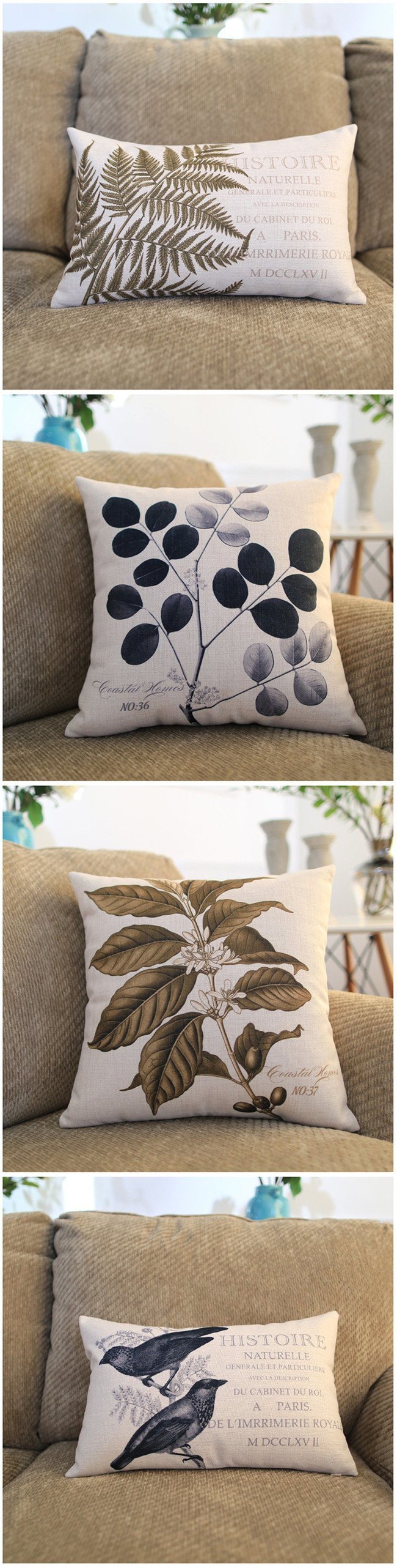 Yrf Soft Low Price Printed Cotton Linen Pillows Couch Bed Pillow