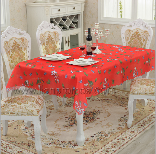 Christmas New Year Theme Printing Decoration Round Table Linen