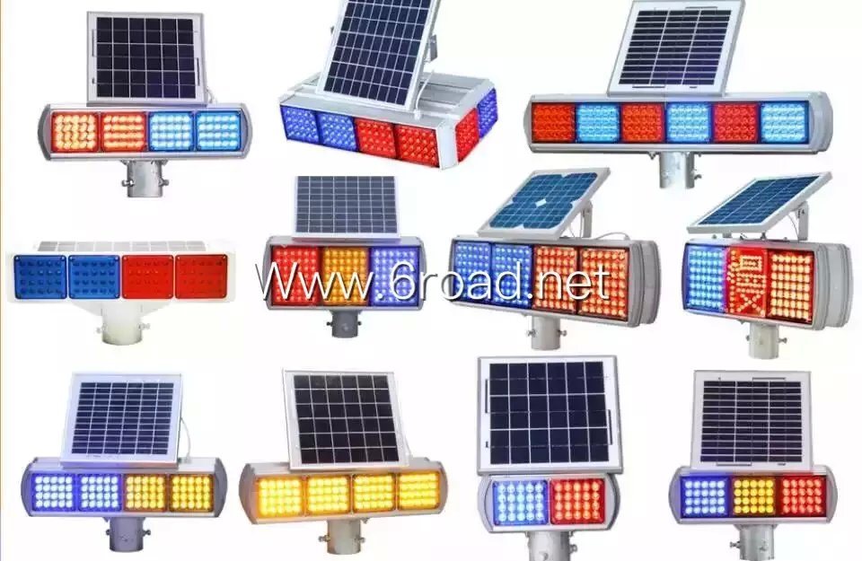 300/400/500LED Solar Yellow Flashing Caution Traffic Signal Light