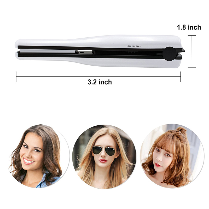 Portable Mini Hair Flat Iron Rechargeable USB Hair Straightener