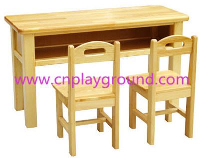 Hot Sale Cheap Wooden Double Desk for Two Kids (HJ-3802)