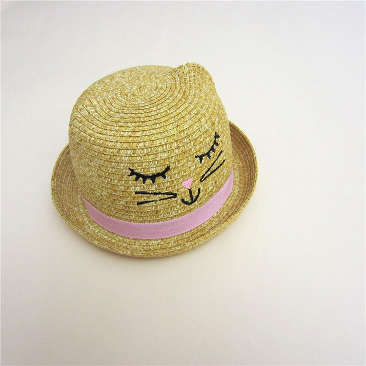 Sedex Audit 3D Embroidery Funny Cartoon Lovely Animal Straw Children Hat