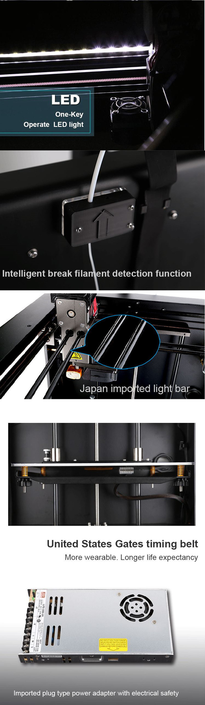 3D Printer printing Machine Equipment Metal Frame Structure, Platform Heating