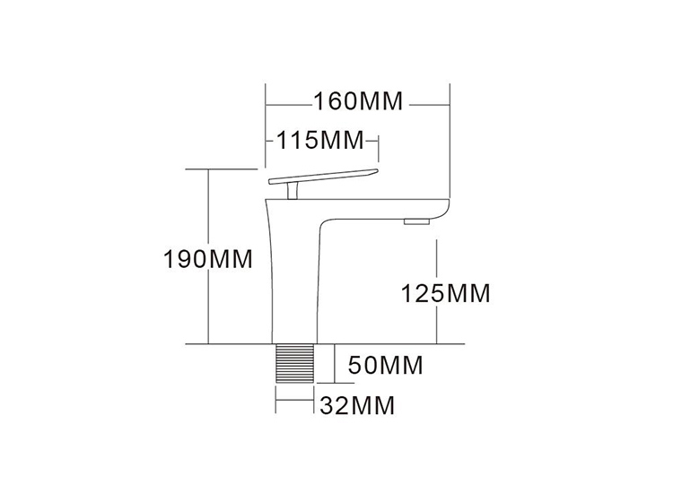 New Design Brass Made Single Handle Faucet Bathroom Hot Cold Water Mixer Tap