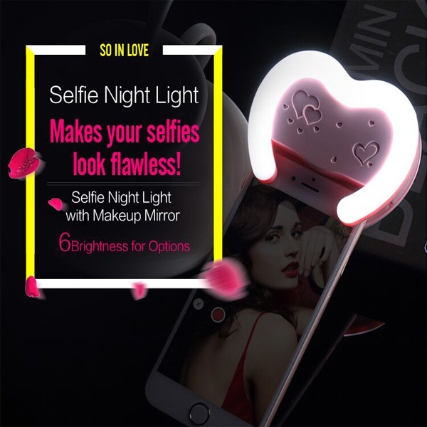 Selfie Portable Flash LED Flash Light with Mirror