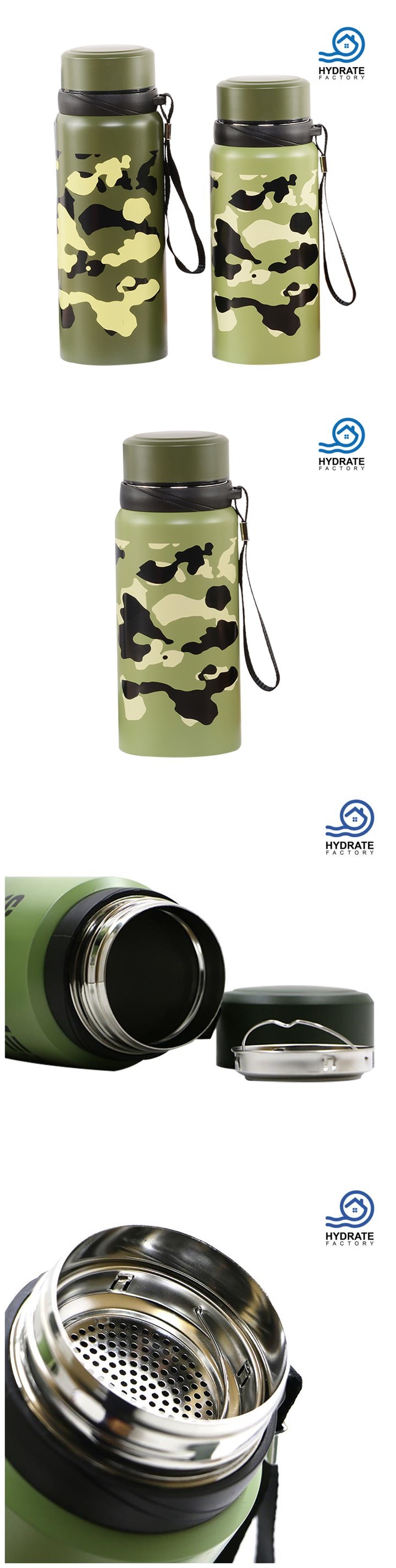 High Capacity Outdoors Camo Stainless Steel 304 Insulation Vacuum Flask
