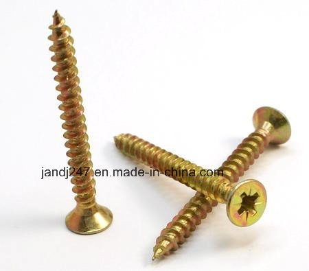 Countersunk Head Needle Point Screw Yellow Galvanized Chipboard Screw