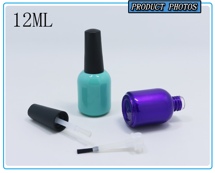 Cosmetic 12ml Empty UV Custom Print Liquid Nail Polish Packaging Glass Bottle