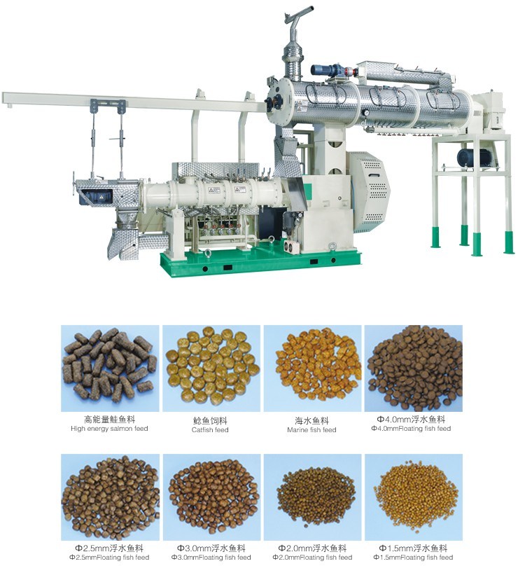 Twin Screw Wet Steam Floating Fish Feed Extruder Machine