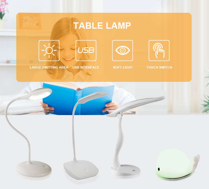 White Light Foldable Touch Switch LED Table USB Desk Lamp