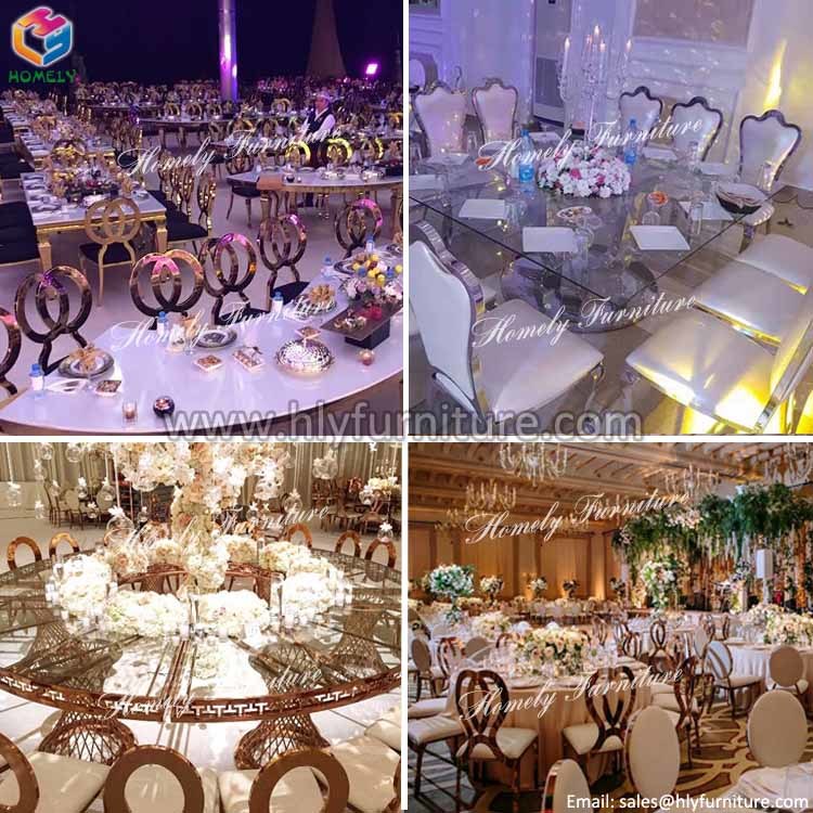 Modern Hotel Stainless Steel Dining Room White Wedding Chair