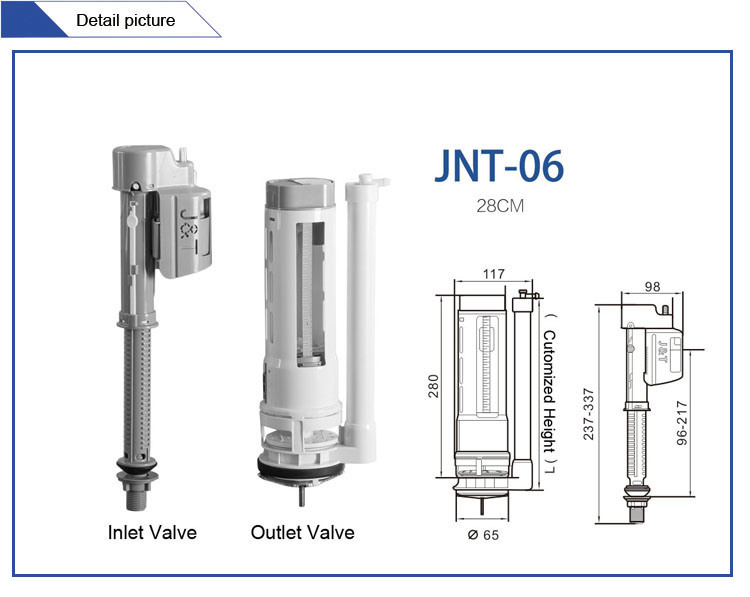 PP and White Color Dual Flush Valve