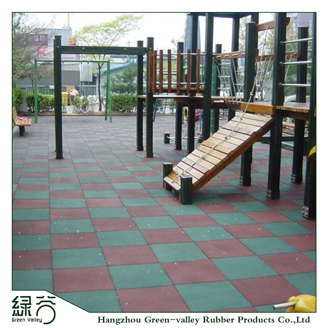 Outdoor Rubber Flooring Tile Rubber Mats for Children Playground/Walkway/Park /Yard Floor/Garden with Ce/En71/En1177/Reach/ISO10140