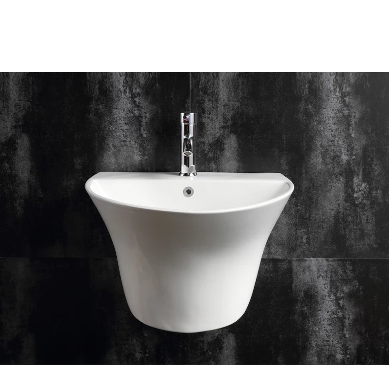 Sanitary Ware Ceramic One-Piece of Wall Hung Basin for Bathroom 6103