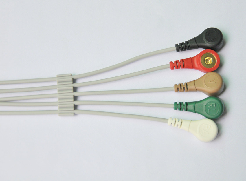 6 Pin One-Piece 5 Leads ECG Cable
