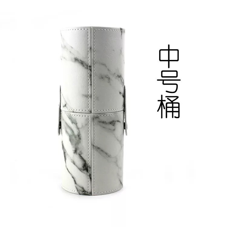 PU Leather Marble Cosmetics Box Cosmetics Cylinder Makeup Case