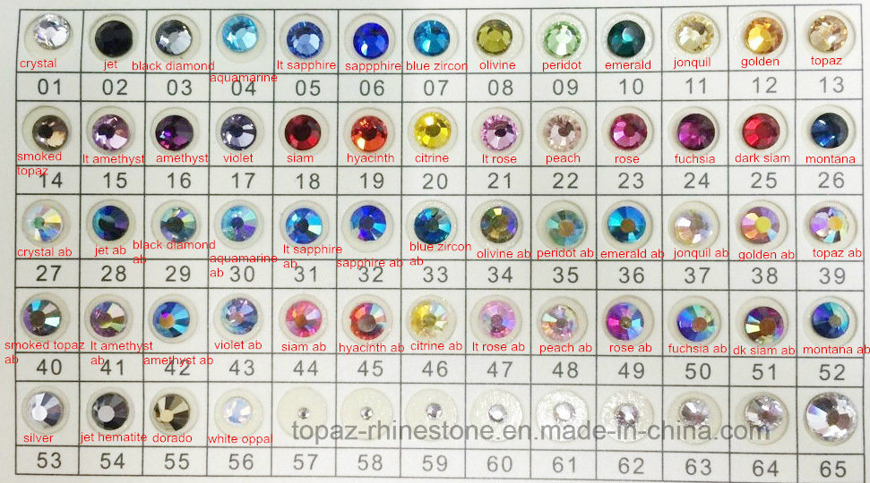 Strass Glass Stone Crystals Real Stones Non-Hotfix Coating Rhinestones and Crystals for T Shirt (SS20-3A Sunset)