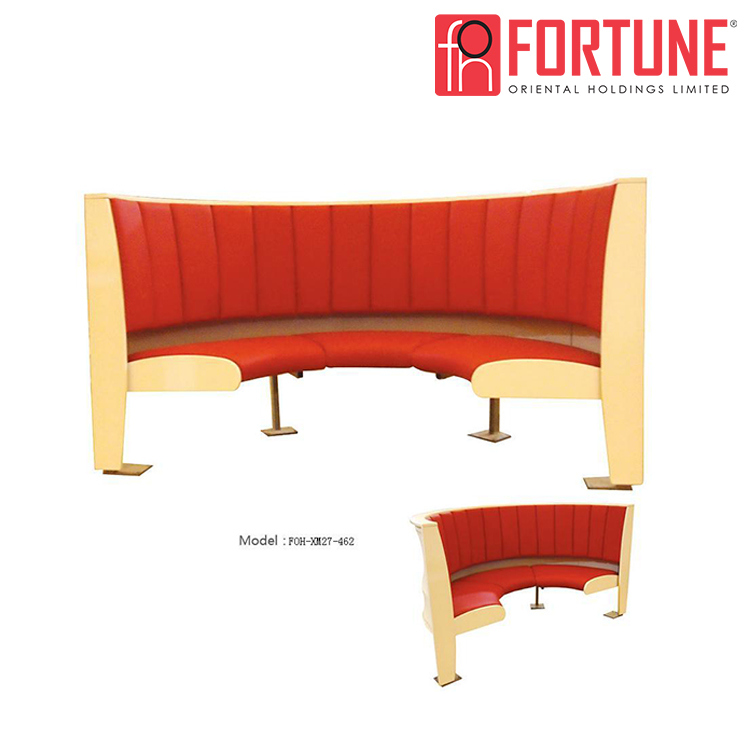 Fashion Design Red PU Leather Half Circular Modern Restaurant Booth Seating (FOH-XM27-462)