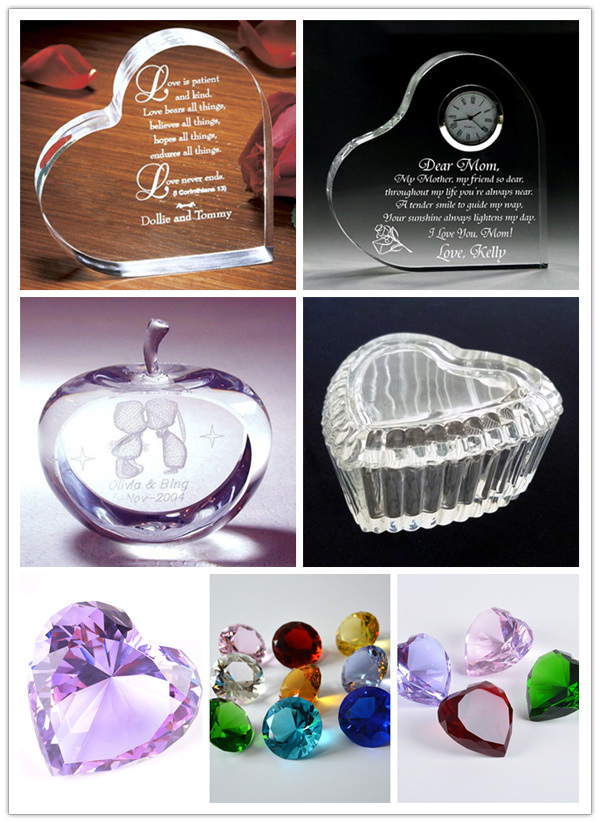 Custom Engraving Crystal Heart Wedding Souvenir