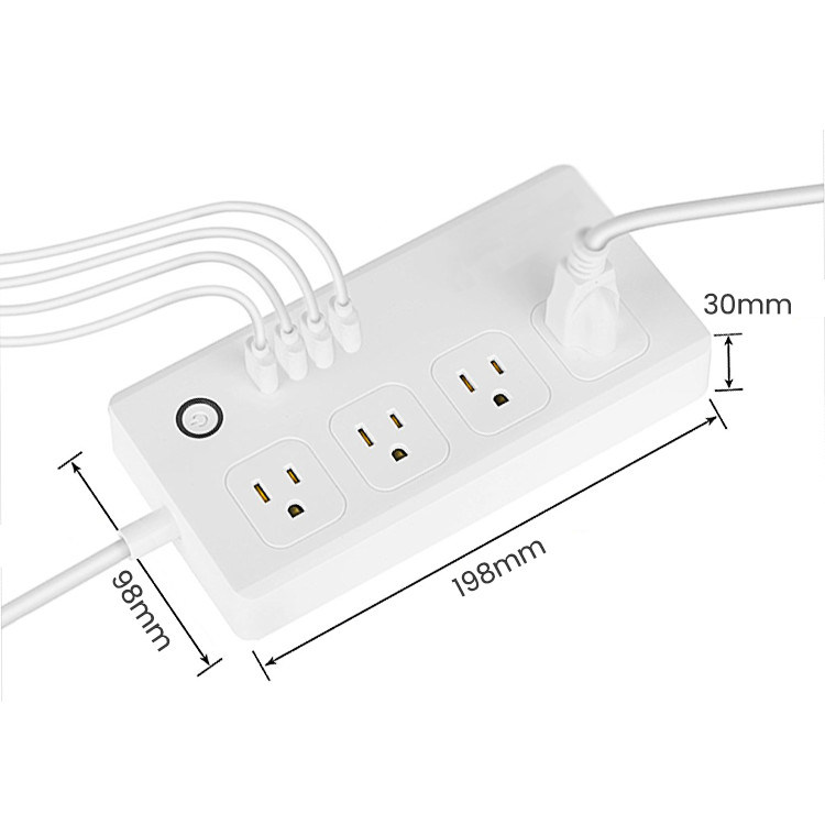 Power Strip with USB, Mibile Smart 4 Outlet Surge Protector Power Strip with 4 Port USB Charger