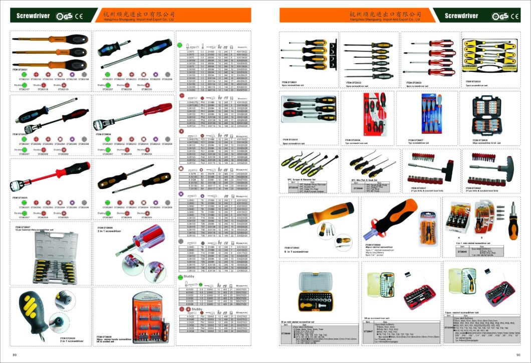 Screwdriver Set with Nonslip Handle Hand Working Tool (ST28023)