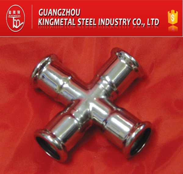 F304/316 Stainless Steel Equal Cross Press Fittings